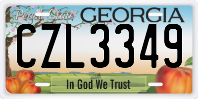GA license plate CZL3349