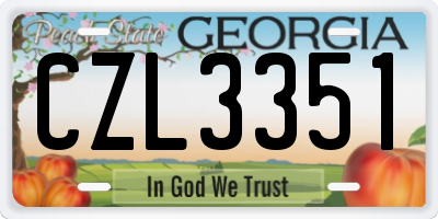 GA license plate CZL3351