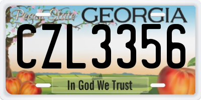 GA license plate CZL3356