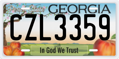 GA license plate CZL3359