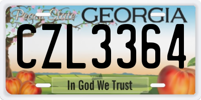 GA license plate CZL3364