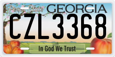 GA license plate CZL3368