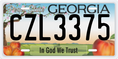GA license plate CZL3375