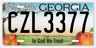GA license plate CZL3377