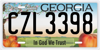 GA license plate CZL3398