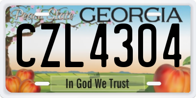 GA license plate CZL4304