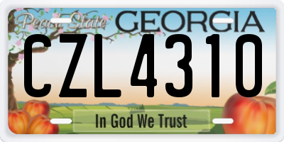 GA license plate CZL4310