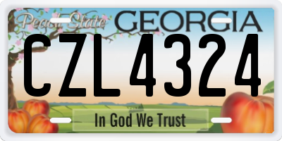 GA license plate CZL4324
