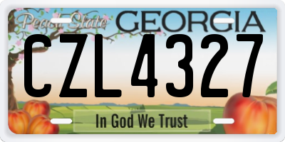 GA license plate CZL4327