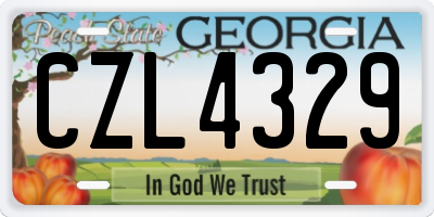 GA license plate CZL4329
