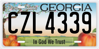 GA license plate CZL4339