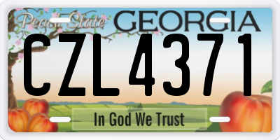 GA license plate CZL4371