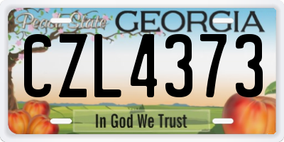 GA license plate CZL4373