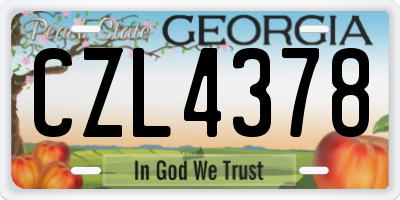 GA license plate CZL4378