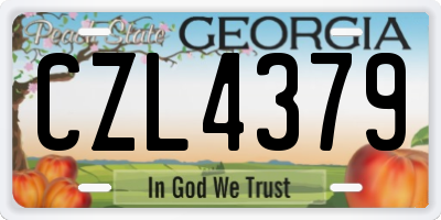 GA license plate CZL4379