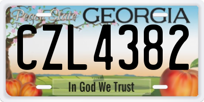 GA license plate CZL4382