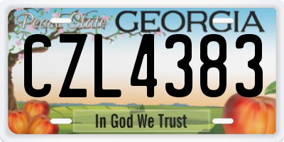 GA license plate CZL4383