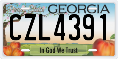 GA license plate CZL4391
