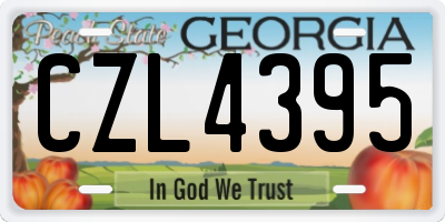 GA license plate CZL4395