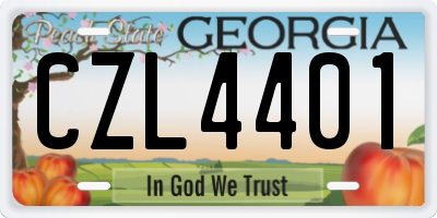 GA license plate CZL4401