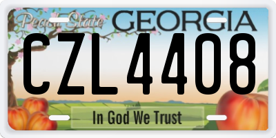 GA license plate CZL4408