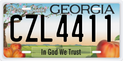GA license plate CZL4411