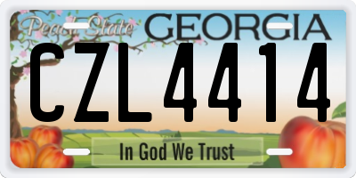 GA license plate CZL4414
