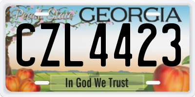 GA license plate CZL4423