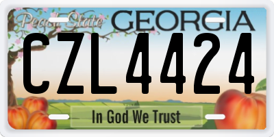 GA license plate CZL4424