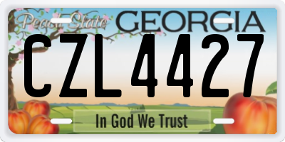 GA license plate CZL4427