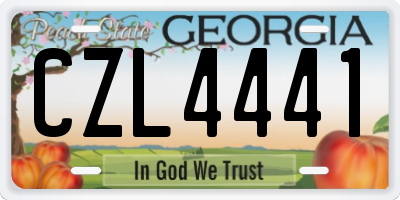 GA license plate CZL4441