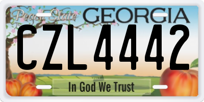 GA license plate CZL4442