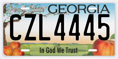 GA license plate CZL4445