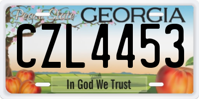 GA license plate CZL4453