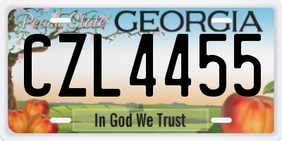 GA license plate CZL4455