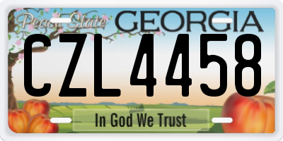 GA license plate CZL4458