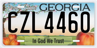 GA license plate CZL4460