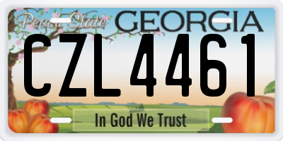 GA license plate CZL4461