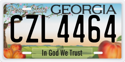 GA license plate CZL4464