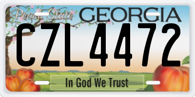 GA license plate CZL4472