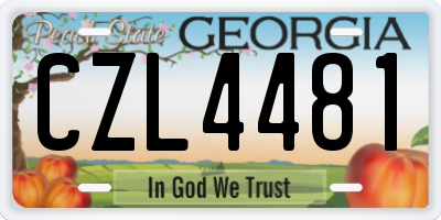 GA license plate CZL4481