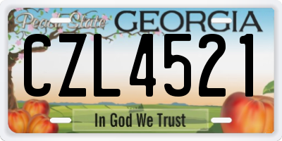 GA license plate CZL4521