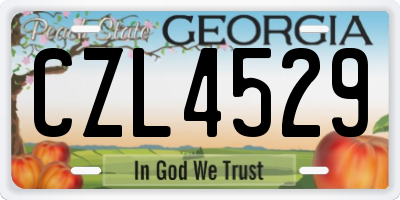 GA license plate CZL4529