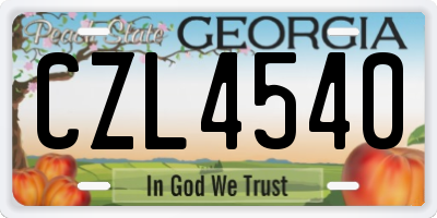 GA license plate CZL4540