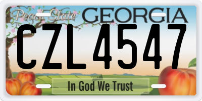 GA license plate CZL4547