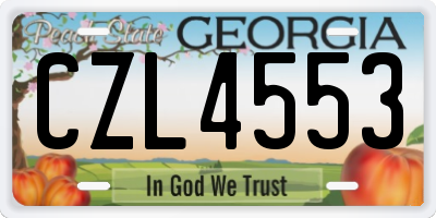 GA license plate CZL4553