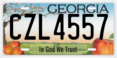 GA license plate CZL4557