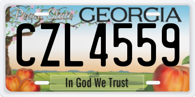 GA license plate CZL4559