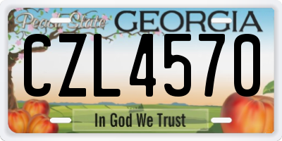 GA license plate CZL4570