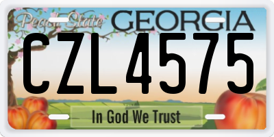 GA license plate CZL4575